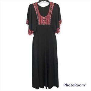 Vintage Women’s Bohemian Black Kaftan Dress